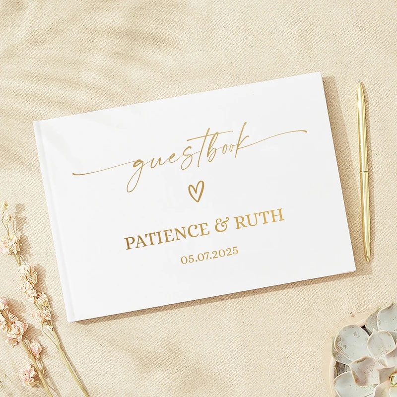 Personalized Guest Book - دفتر ضيوف مخصص لحفل الزفاف، ألبوم