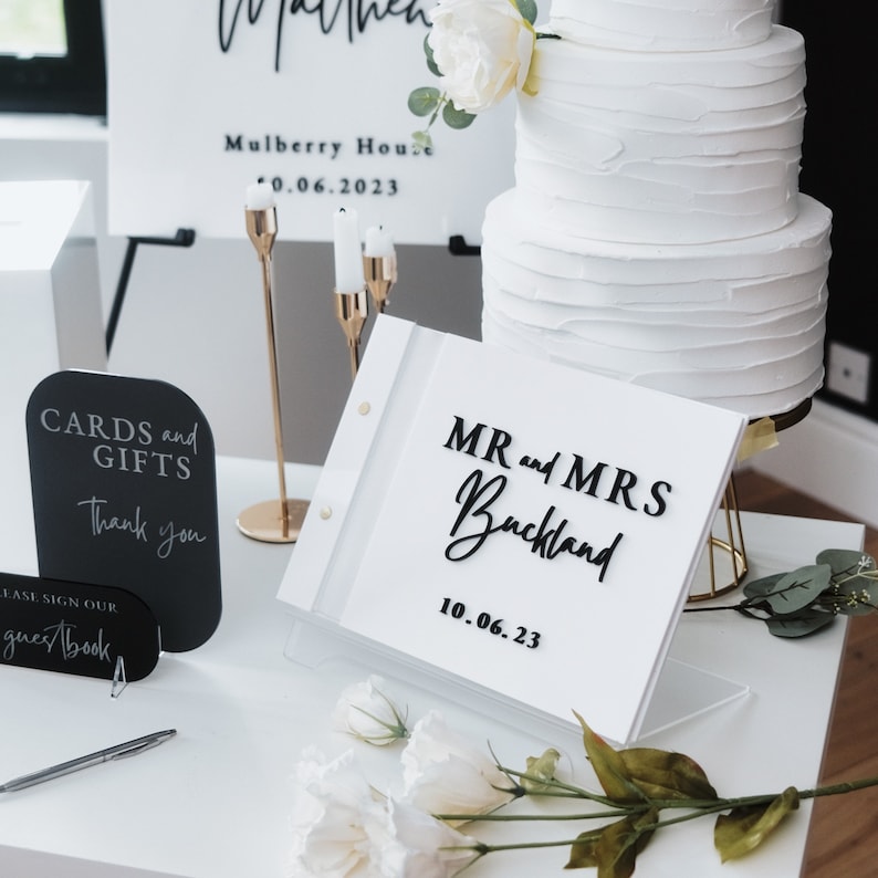 صندوق بطاقات أبيض للزفاف، دفتر - مراجعة Personalized Guest Book وسعره