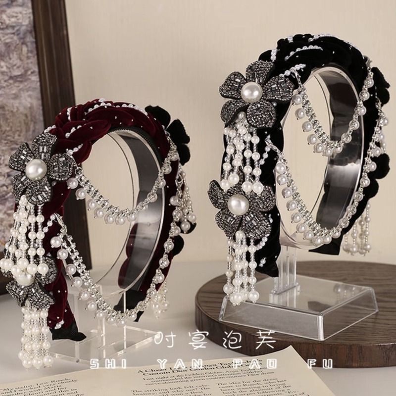 عصابة رأس مخملية بنقوش زهرية ع - مراجعة Good Floral & Wedding Decor Supply وسعره