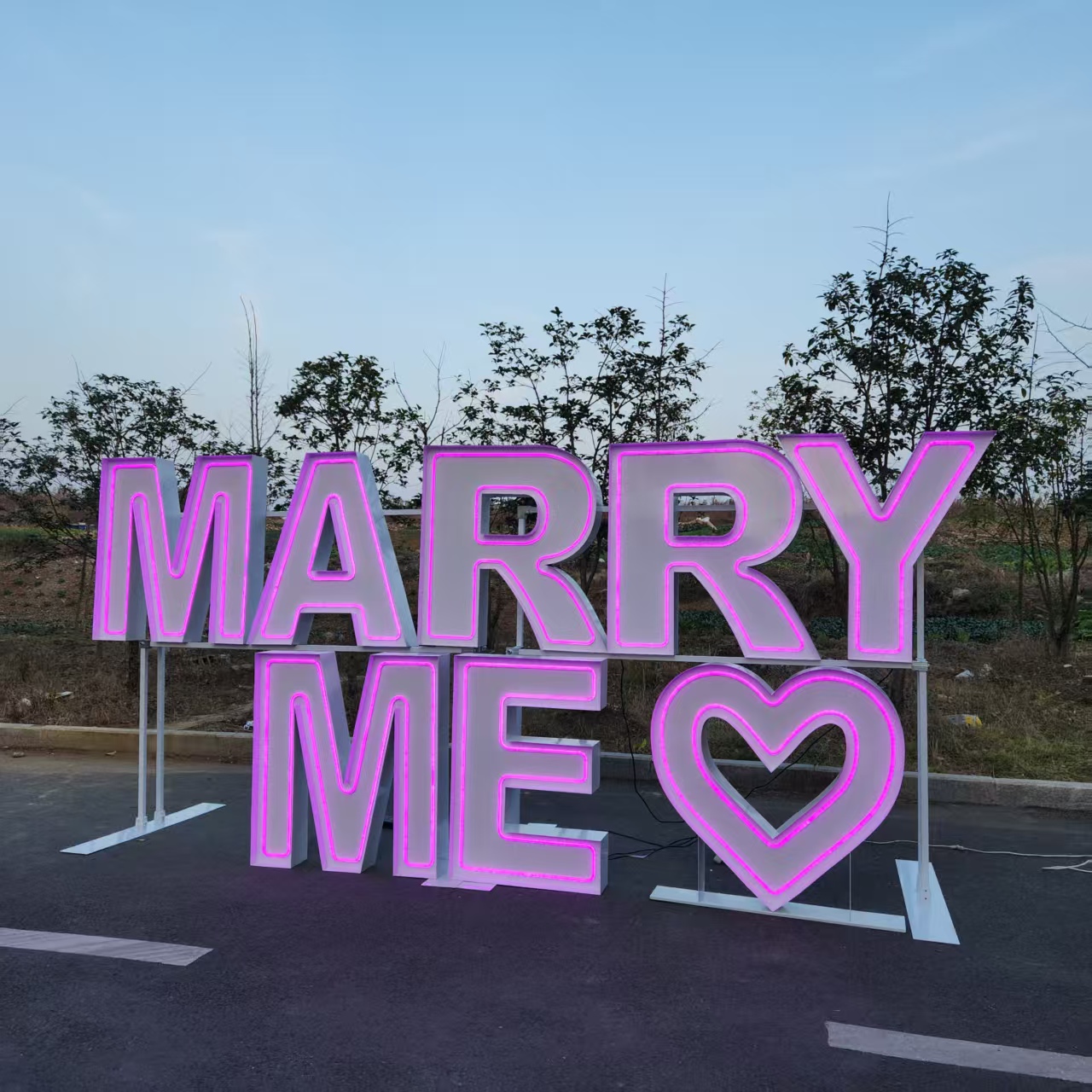 لافتة نيون معدنية بإضاءة RGB L - مراجعة Wedding Party Supply Rentals وسعره