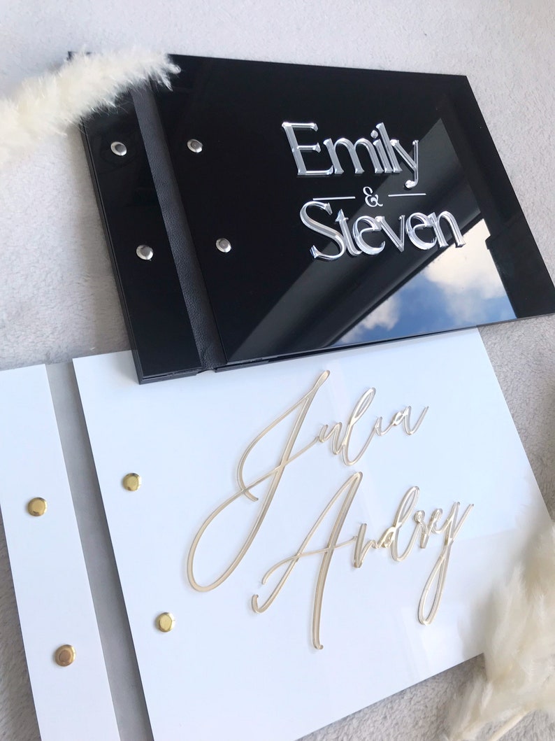 سجل ضيوف الزفاف الأكريليكي الأ - مراجعة Personalized Guest Book وسعره